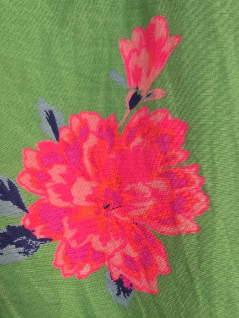 Tommy Bahama Green Floral One-Shoulder Dress with Pink Pom Trim Girls Size 7